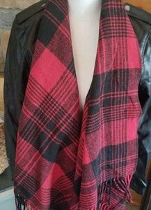 VEGAN LEATHER JACKET with attached scarf